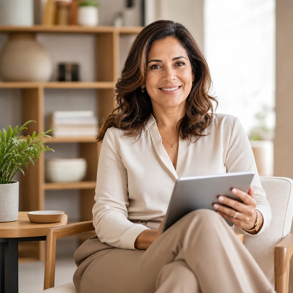 Mujer emprendedora con foto profesional